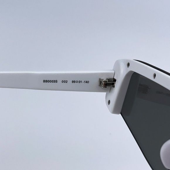 🔥  Balenciaga BB0003S 002 Sunglasses White Silver Grey Mirrored Unisex - Picture 7 of 13